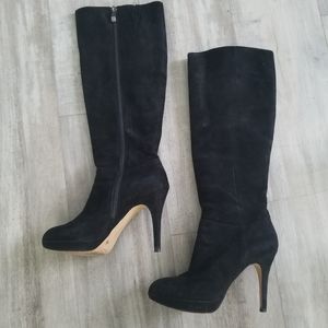 Black suede Vince Camuto boots